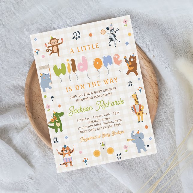 Invitación Fiesta de Bebé Animales Safari Wild One (Subido por el creador)