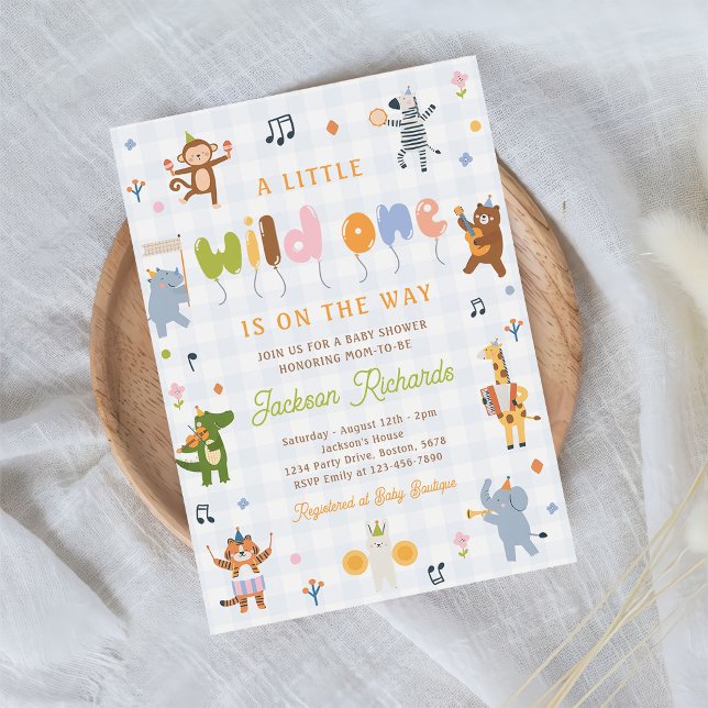 Invitación Fiesta de Bebé Animales Safari Wild One (Subido por el creador)