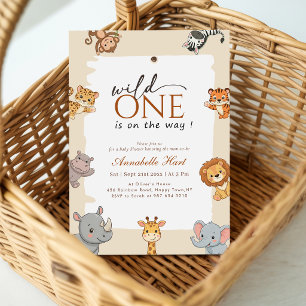 Invitación Fiesta de Bebé Animales Vegetación Wild One