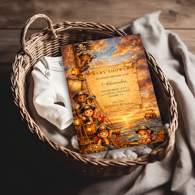 Invitación Fiesta de Bebé Aventura Pirata de Cuento (Subido por el creador)