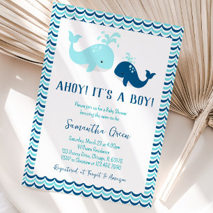 Invitación Fiesta de Bebé Ballena