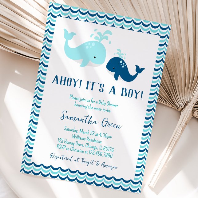 Invitación Fiesta de Bebé Ballena (Subido por el creador)