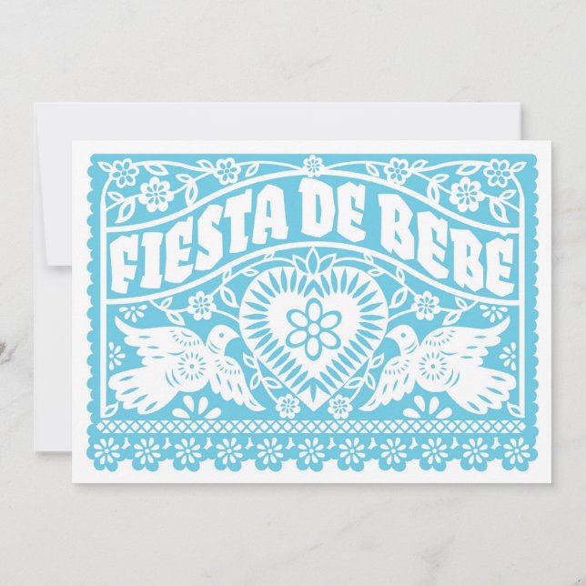 Invitación Fiesta de Bebe Blue Love Birds Baby Shower (Reverso)