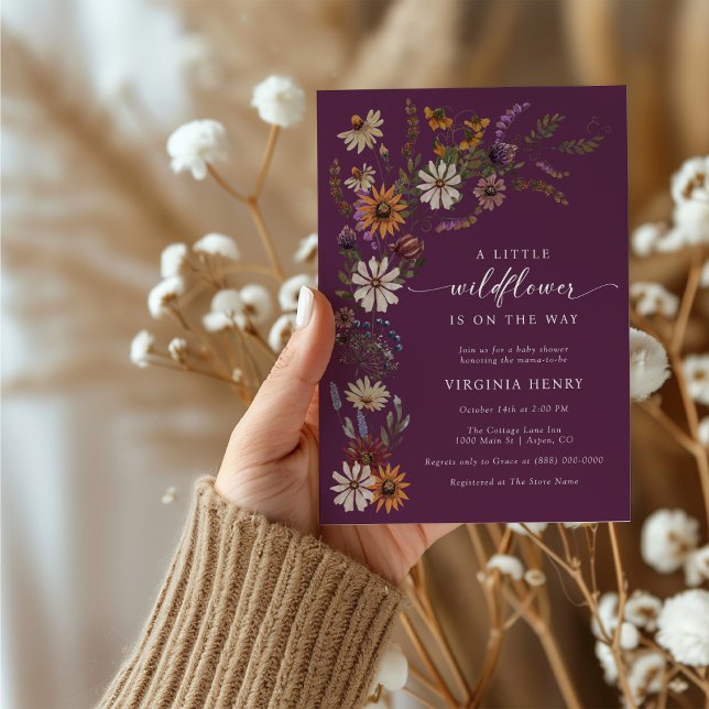 Invitación Fiesta de Bebé Bohemio de Flor Silvestre (Boho Wildflower Baby Shower Invitation
)