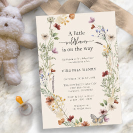 Invitación Fiesta de Bebé Bohemio de Flores Silvestres
