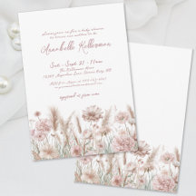 Fiesta de Bebé Boho Floral Rosa Sonrojado