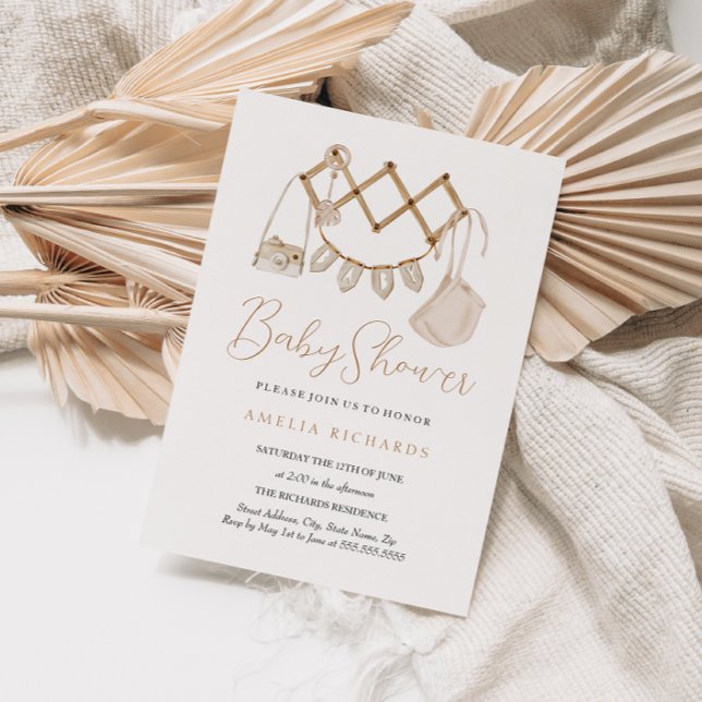 Invitación Fiesta de Bebé Boho Neutral (Subido por el creador)