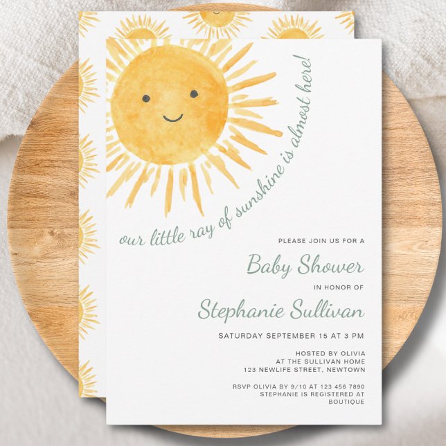 Invitación Fiesta de Bebé Boho Sol Neutro en Género (Subido por el creador)