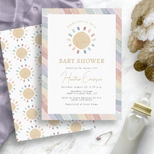 Invitación Fiesta de Bebé Boho Sun