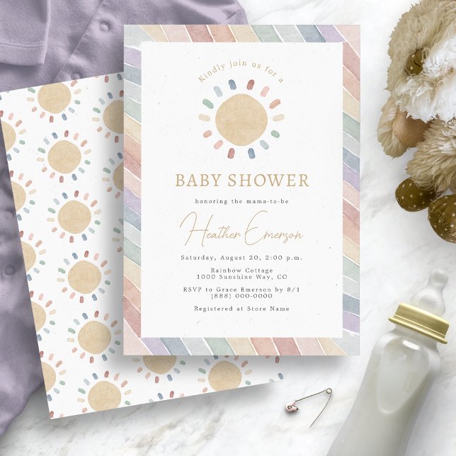 Invitación Fiesta de Bebé Boho Sun (Boho Sun Baby Shower Invitation
)
