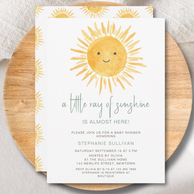 Invitación Fiesta de Bebé Boho Un Pequeño Rayo de Sol (Subido por el creador)