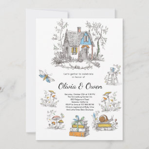 Invitación Fiesta de Bebé Bosque de Hongos