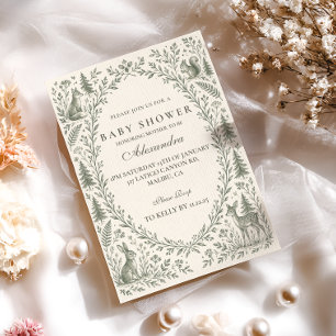 Invitación Fiesta de Bebé Bosque de Salvia