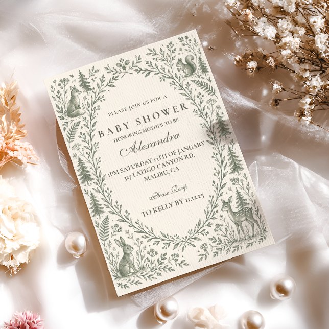 Invitación Fiesta de Bebé Bosque de Salvia (Subido por el creador)