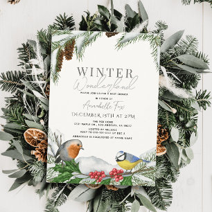 Invitación Fiesta de Bebé Bosque Encantado de Invierno