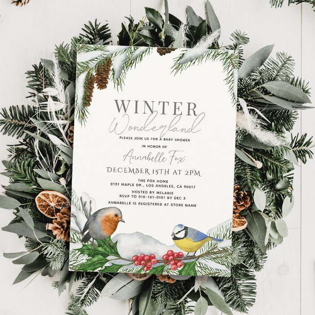 Invitación Fiesta de Bebé Bosque Encantado de Invierno (Subido por el creador)