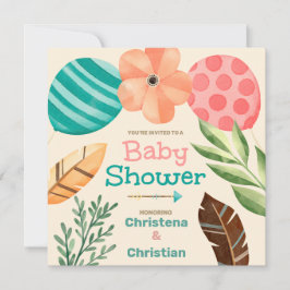 Invitación Fiesta de Bebé Botánica Boho
