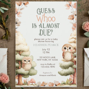 Invitación Fiesta de Bebé Búho Animal del Bosque