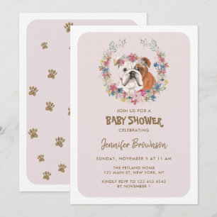 Invitación Fiesta de Bebé Bulldog