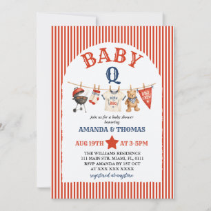 Invitación Fiesta de Bebé Burger Baby-Q Bear