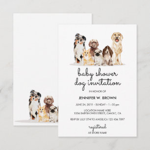 Invitación Fiesta de Bebé Cachorros de Perro Adorables