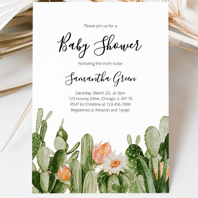Invitación Fiesta de Bebé Cactus (Subido por el creador)