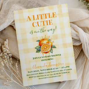 Invitación Fiesta de Bebé Citrus Little Cutie Amarillo de Cua