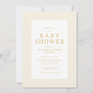 Invitación Fiesta de bebé clásica de seersucker amarillo prep