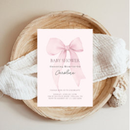 Invitación Fiesta de Bebé con Lazo Coquette