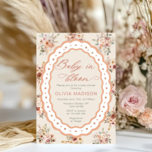 Invitación Fiesta de Bebé con Marco Floral