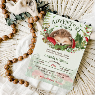 Invitación Fiesta de Bebé con Tema de Bosque Neutro en cuanto