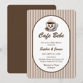 Invitación Fiesta de Bebé con Tema de Café Bebe Cute Cafe