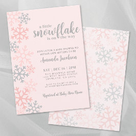 Invitación Fiesta de Bebé Copo de Nieve Rosa de Invierno