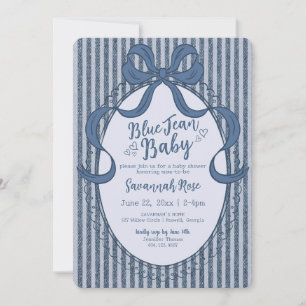 Invitación Fiesta de Bebé Coquette de Mezclilla