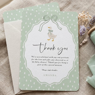 Invitación Fiesta de Bebé Coquette Ganso Tonto Verde Salvia