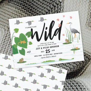Invitación Fiesta de Bebé Criaturas del Pantano Salvaje