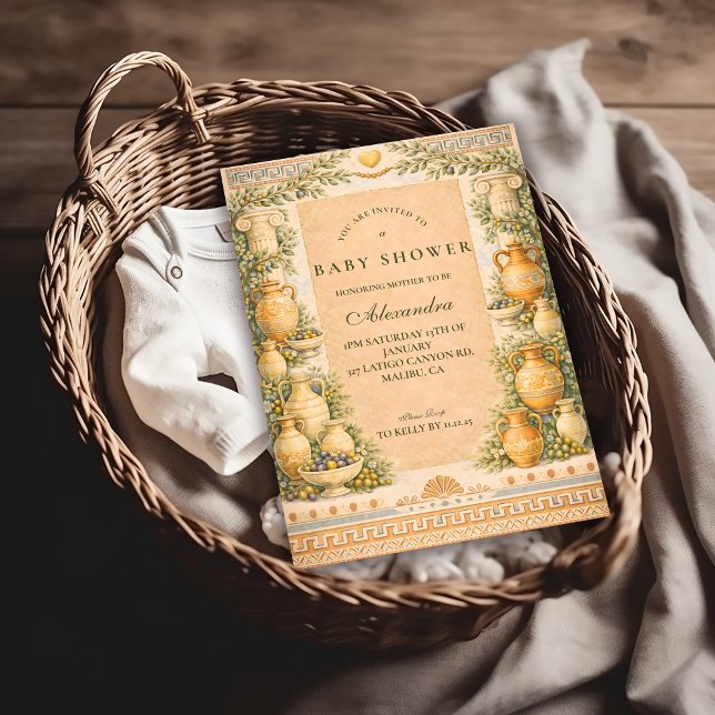 Invitación Fiesta de Bebé de Aceituna Griega (Subido por el creador)