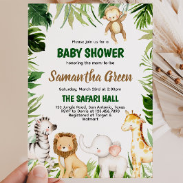 Invitación Fiesta de Bebé de Animales de Safari