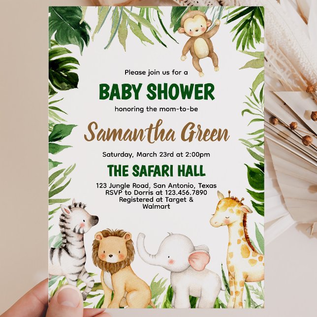 Invitación Fiesta de Bebé de Animales de Safari (Subido por el creador)