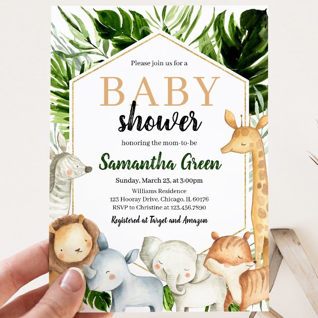 Invitación Fiesta de Bebé de Animales de Safari (Subido por el creador)