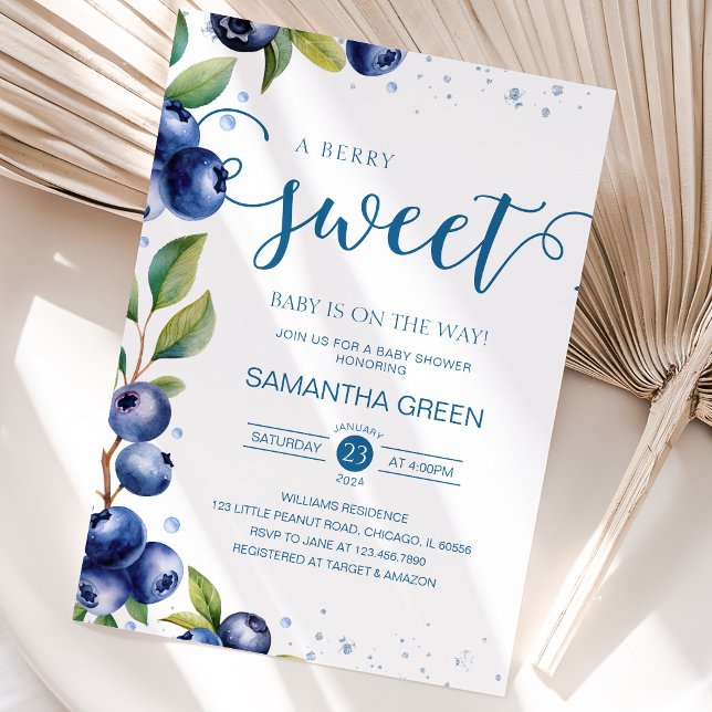 Invitación Fiesta de Bebé de Arándanos (Subido por el creador)