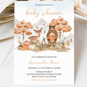 Invitación Fiesta de Bebé de Bosque Otoñal Neutro en cuanto a