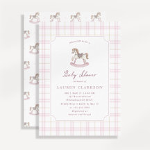 Fiesta de Bebé de Caballo de Balanza Rosa Preppy