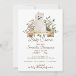 Invitación Fiesta de Bebé de Cachorro Terrier Blanco de West 