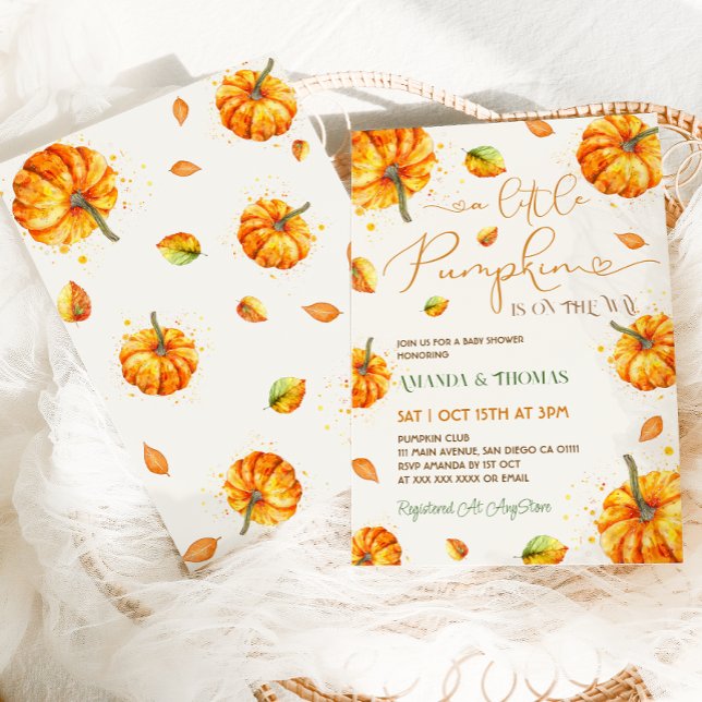 Invitación Fiesta de bebé de calabaza (Subido por el creador)