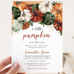 Invitación Fiesta de Bebé de Calabaza Borgoña