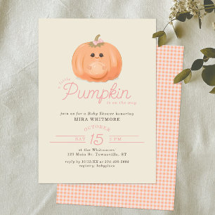 Invitación Fiesta de Bebé de Calabaza Embarazada Pequeña Ca