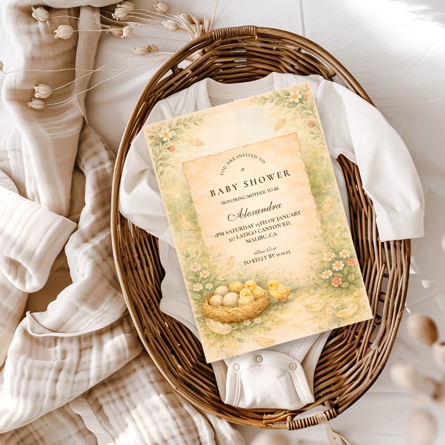 Invitación Fiesta de Bebé de Country Garden Chicks (Subido por el creador)