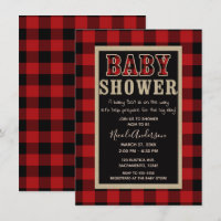 Fiesta de Bebé de Cuadro de Búfalo Rojo Negro País