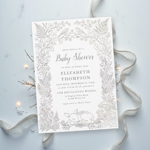 Invitación Fiesta de Bebé de Cuentacuentos Encantado de Bosqu